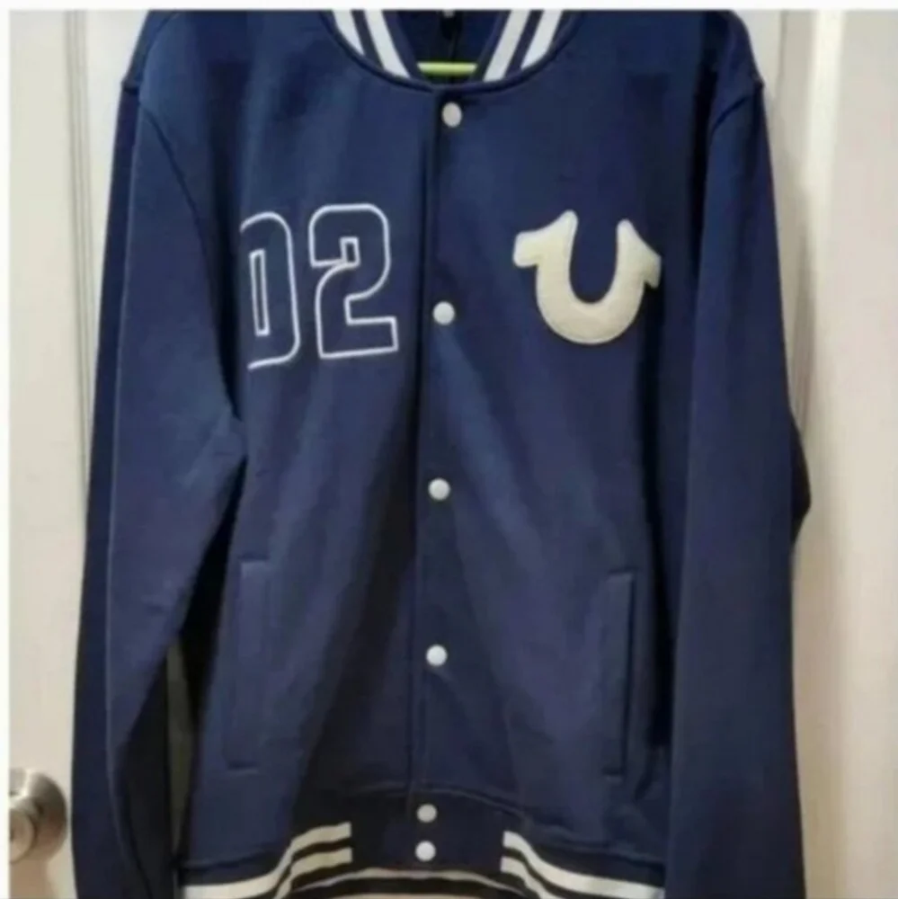 True Religion with the 02 Varsity Jacket Mens Sz Medium NWT